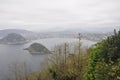 Aerial view of Bay with Playa La Concha Beach of Donostia- San Sebastian in Spain Royalty Free Stock Photo