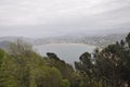 Aerial view of Bay with Playa La Concha Beach of Donostia- San Sebastian in Spain Royalty Free Stock Photo