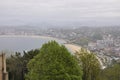 Aerial view of Bay with Playa La Concha Beach of Donostia- San Sebastian in Spain Royalty Free Stock Photo