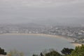 Aerial view of Bay with Playa La Concha Beach of Donostia- San Sebastian in Spain Royalty Free Stock Photo