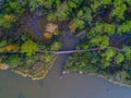 Aerial view of the Bayfront Park Pavilion pier at sunset on Mobile Bay, Alabama Royalty Free Stock Photo