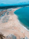 Aerial view of beach of Barcelona, spain