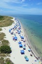 Aerial View of the beach at Bill Baagg`s Staate Park on Key Biscayne ,Florida Royalty Free Stock Photo