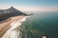 aerial view of beach in brazil south america.Generative AI