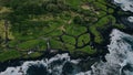 Aerial view of beach coastline in Hawaii, usa Royalty Free Stock Photo