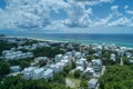 An Aerial View of a 30A Beach Community with a Beautiful Gulf of Mexico in the Background
