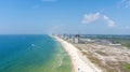 Aerial view of the beach at Gulf Shores, Alabama Royalty Free Stock Photo