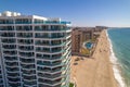 Aerial view of beach hotels in Puerto Penasco, Sonora, Mexico