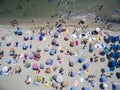 Aerial view of beach in Katerini, Greece. Royalty Free Stock Photo