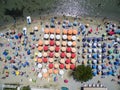 Aerial view of beach in Katerini, Greece. Royalty Free Stock Photo