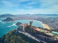 Aerial view of the beach of La Concha de San SebastiÃÂ¡n from Mount Igueldo, Donostia. Spain