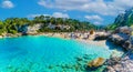 Aerial view of the beach in Mallorca Balearic Islands Royalty Free Stock Photo