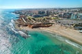 Aerial view beach of Mil Palmeras. Costa Blanca. Spain