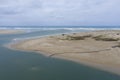 Aerial view of the beach at the mouth of the Murray River in South Australia Royalty Free Stock Photo