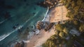 Aerial View Of Beach And Ocean With Vray Tracing And Nature-inspired Imagery