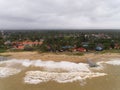 Aerial view of a beach in pantai cahaya bulan