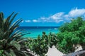 Aerial view on the beach in Playa del Matorral in Morro Jable, Canary Island Fuerteventura, Spain Royalty Free Stock Photo