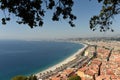 Aerial view on the beach and promenade of Nice, France Royalty Free Stock Photo