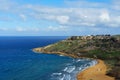 Aerial view on beach in Ramla Bay - Ir-Ramla l-ÃÂ¦amra `The Red Sandy Beach` in Gozo