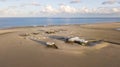 Aerial view of the beach at Sankt Peter Ording, Germany Royalty Free Stock Photo