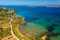 Aerial view of a beach and the sea