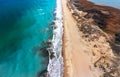 Aerial view of beach shore in the morning