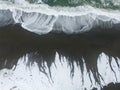 Aerial view of the beach with snow Royalty Free Stock Photo