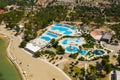 Aerial view of the beach with a swimming pool in Zaton Resort Royalty Free Stock Photo