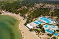Aerial view of the beach with a swimming pool in Zaton Resort Royalty Free Stock Photo