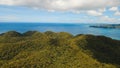 Aerial view tropical lagoon,sea, beach. Tropical island. Siargao, Philippines. Royalty Free Stock Photo