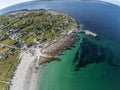 Aerial view of Beach and village in Inisheer island