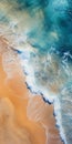 Dreamy Aerial Abstractions: Blue Water, Orange Sand, And Sea Water Splashes