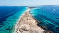 Aerial view of the beaches of Ses Illetes on Formentera Royalty Free Stock Photo