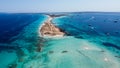 Aerial view of the beaches of Ses Illetes on Formentera Royalty Free Stock Photo