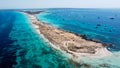 Aerial view of the beaches of Ses Illetes on Formentera Royalty Free Stock Photo