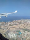 Aerial view of beautiful Africa, Hurghada, flight to Egypt, holiday