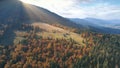 Aerial View of beautiful autumn mountain landscape Royalty Free Stock Photo