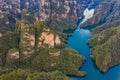 Aerial view of beautiful Baofeng lake in Zhangjiajie, China