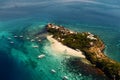 Aerial view of beautiful bay in tropical Islands. Boracay Island Royalty Free Stock Photo