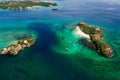 Aerial view of beautiful bay in tropical Islands. Boracay Island Royalty Free Stock Photo