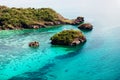 Aerial view of beautiful bay in tropical Islands. Boracay Island Royalty Free Stock Photo