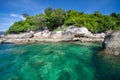 Aerial view of beautiful beach of Koh Lipe against blue sky in Satun, Thailand, Clear water and blue sky Lipe island, Thailand