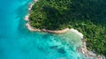 Aerial view of a beautiful beach in Malaysia. Turtle beach in Pulau Perhentian Kecil Royalty Free Stock Photo