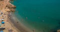 Aerial view of the beautiful beach of Nerja in Spain