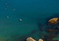 Aerial view of the beautiful beach of Nerja in Spain