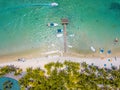 Aerial view on beautiful beach in Trou aux Biches, Mauritius Royalty Free Stock Photo