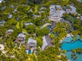 Aerial view on beautiful beach in Trou aux Biches, Mauritius Royalty Free Stock Photo