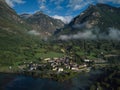 Aerial view of the beautiful Benasque Valley, Pyrenees