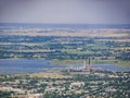 Aerial view of the beautiful Boulder cityscape with Valmont Power Station