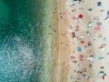Aerial view of a beautiful caribbean beach in summer Royalty Free Stock Photo